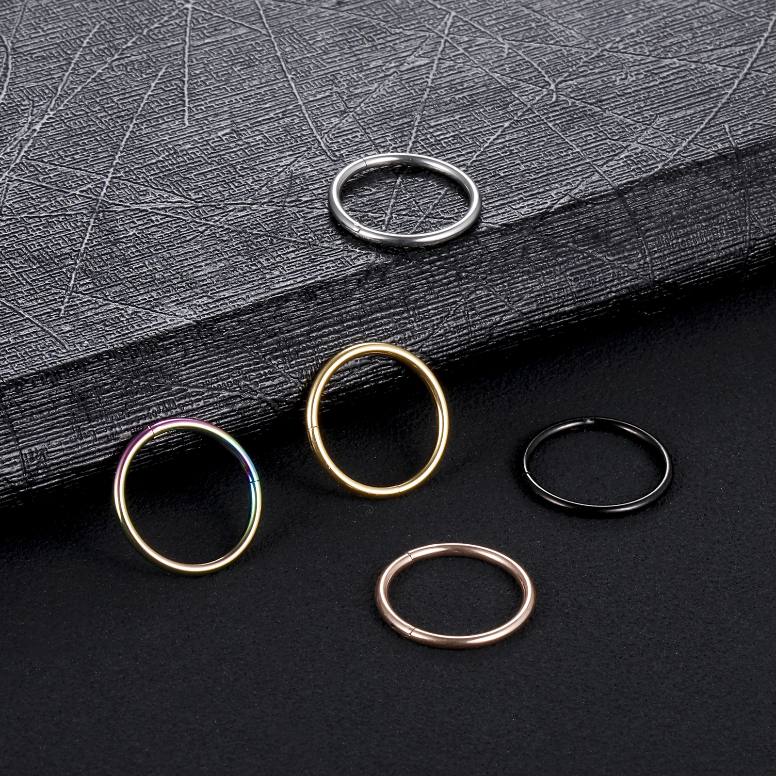 1PC 12G-20G Septum 피어싱 외과 강철 리모콘 힌지 세그먼트 링 고스 코 후프 귀걸이 립 귀 연골 헬릭스 피어싱