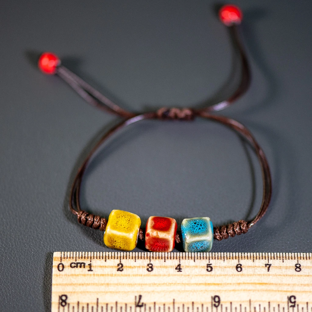 러브 스톤 여성용 세라믹 팔찌, 손으로 짠 커플 쥬얼리, 작은 도매, #5347