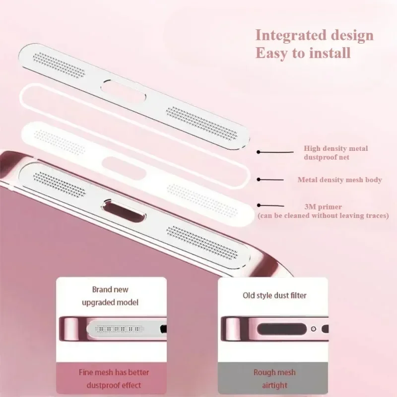 IPhone 용 금속 먼지 그물 12 13 14 15 16 Pro Max 스피커 방진 메쉬 충전 포트 긁힘 방지 스티커 액세서리