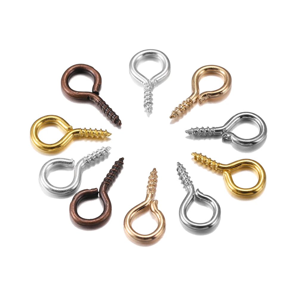 100/200 개/몫 금속 작은 작은 스크류 아이 핀 Eyepins 후크 Eyelets 스레드 claspps 후크 보석 만들기에 대 한 결과 공급