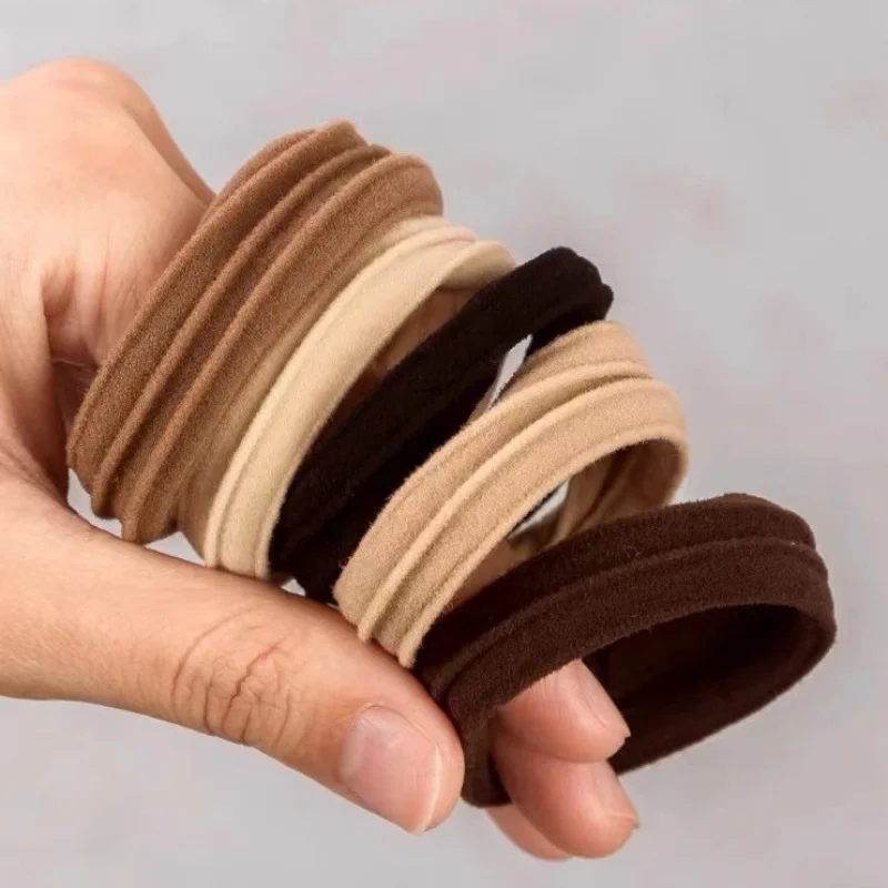 여아용 튼튼한 고탄성 심리스 헤어 로프, 주름 포니테일 거치대 고무 밴드 헤어 액세서리, 5 개/세트, 신제품