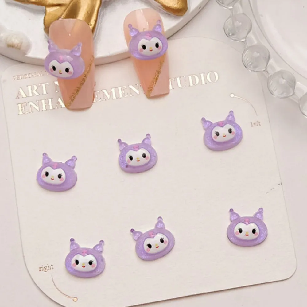50Pcs Sanrio 귀여운 만화 네일 매력-Kuromi, Melody, Cinnamoroll & Pochacco DIY 매니큐어 전화 케이스 용 3D 수지 장식