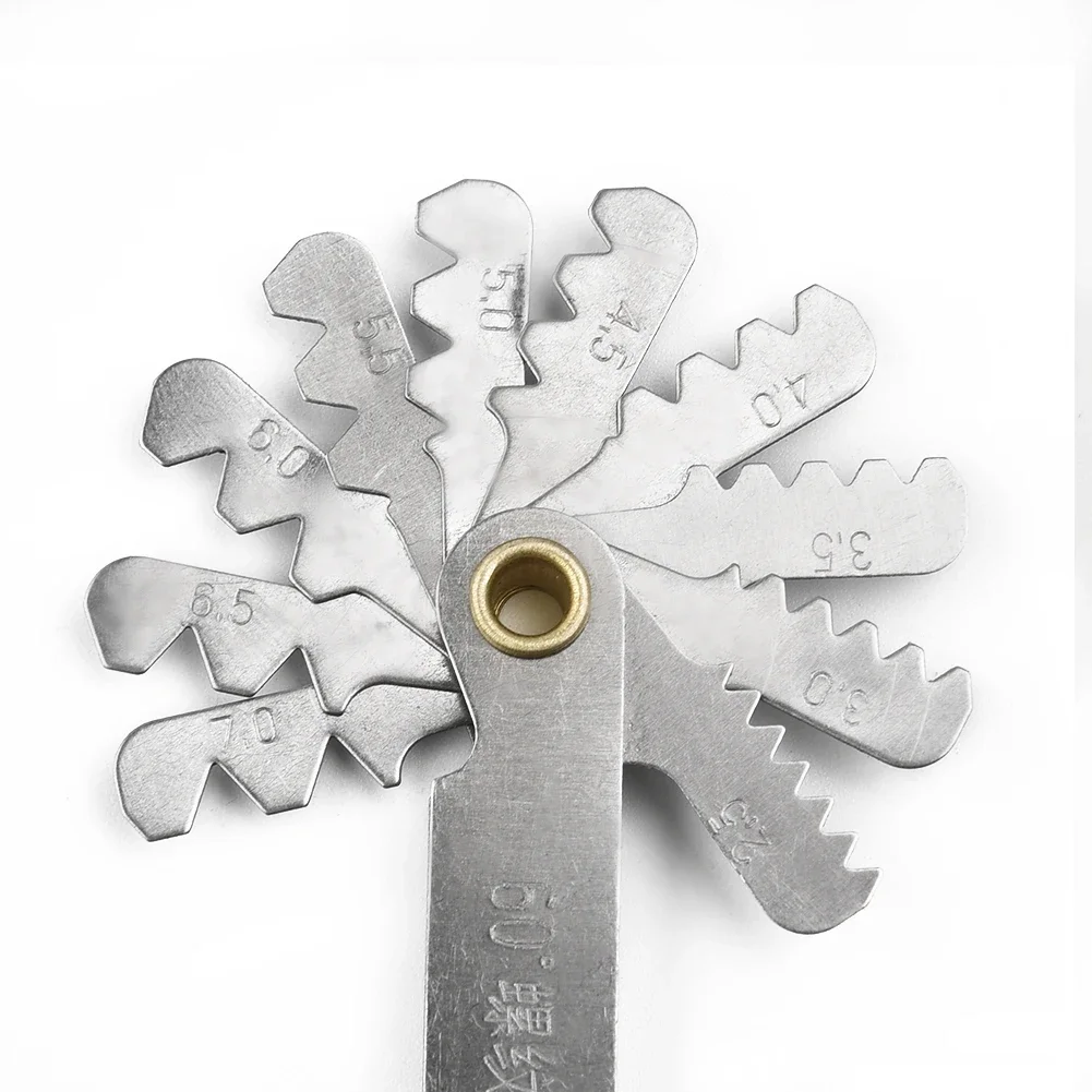 1pc 55/60도 미터법 인치 나사 플러그 게이지 기어 치아 나사 피치 게이지 측정 센터 Metrisch 나사 측정 도구