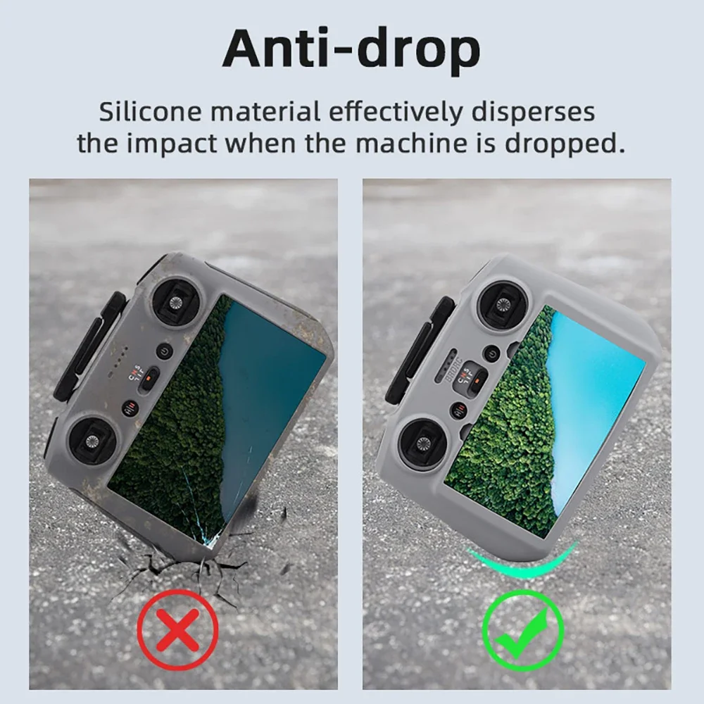 BRDRC 실리콘 케이스, DJI 플립, NEO, 미니 4 프로, 에어 3S 드론용, RC 2 슬리브, 스크래치 방지 보호 커버, 리모컨 액세서리