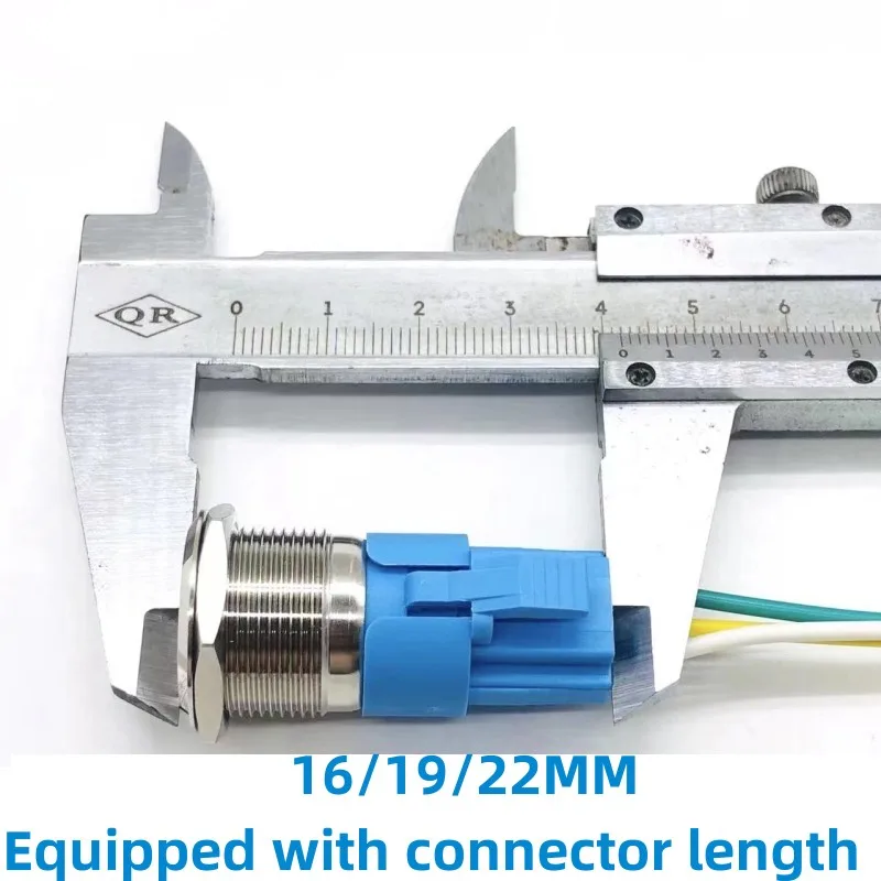 12/16/19/22MM 방수 금속 푸시 버튼 스위치 LED 조명 순간 래치 자동차 엔진 전원 스위치 5V 12V 24V 220V 빨간색 파란색