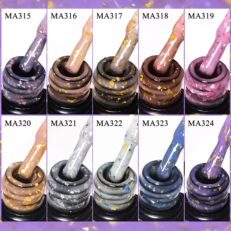 7ML 골드 글리터 고무 베이스 젤 매니큐어 밀키 화이트 UV 건설 젤 세미 퍼머넌트 바니시 UV LED 네일 아트 끄기