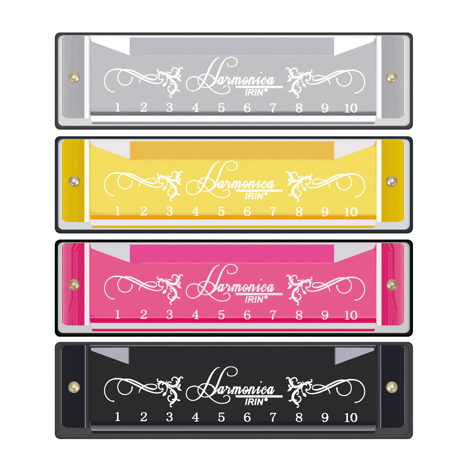 전문 10 홀 20 톤 하모니카 컬러 C 톤 하모니카 초보자를위한 케이스 크리스마스 선물 포함 하모니카 Hohner