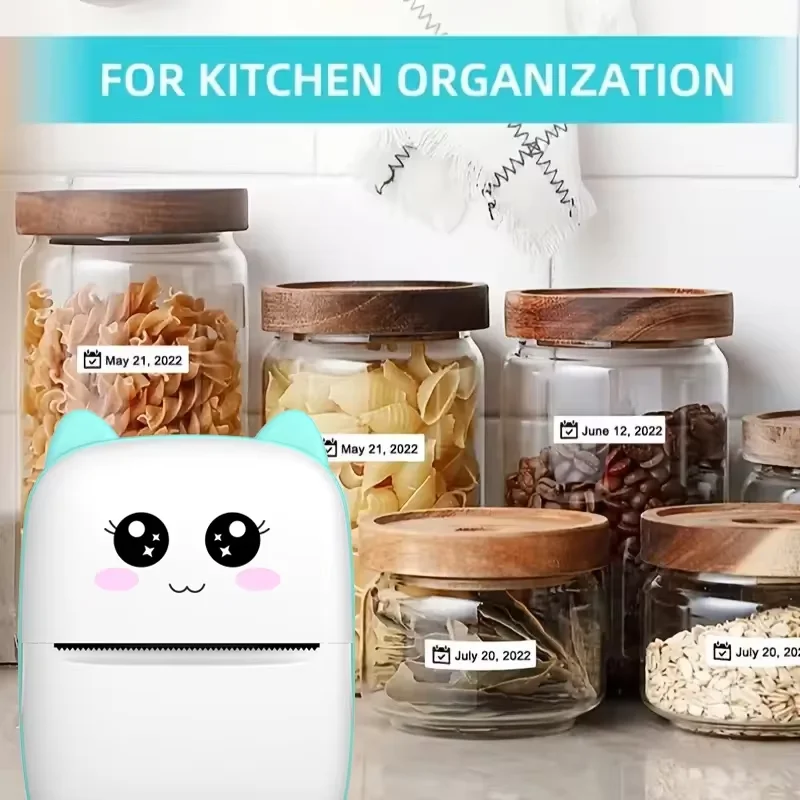 새로운 휴대용 미니 프린터 무선 블루투스 안드로이드 iOS 모바일 사진 열전 사 프린터 태그 종이 롤이있는 Termica 라벨 메이커