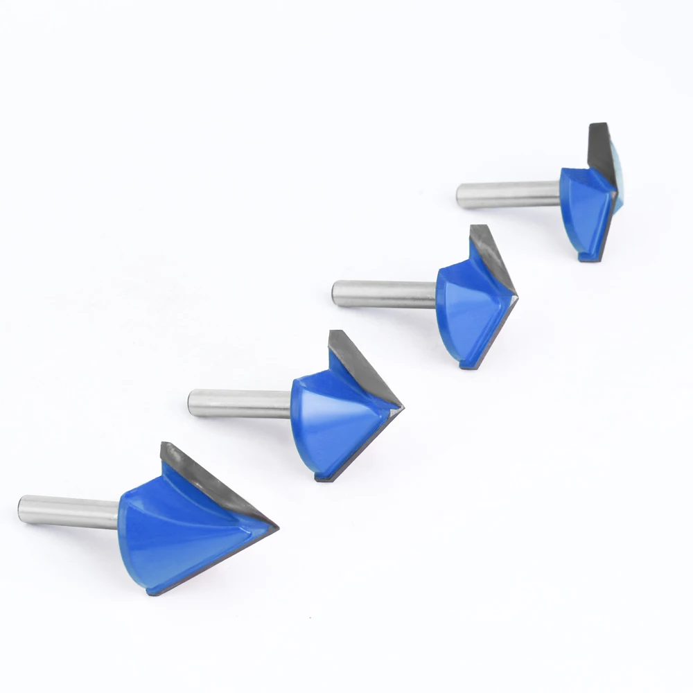 LAVIE 1pc 6mm 생크 60 90 120 150 학위 V 유형 슬롯 커터 비트 CNC 조각 솔리드 라우터 비트 초경 밀링 커터 C06027