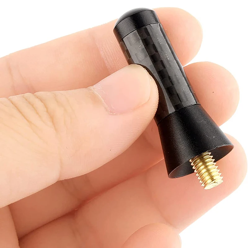 3.5cm/8cm/12cm 범용 자동차 짧은 라디오 안테나 탄소 섬유 검은 자동차 지붕 안테나 라디오 공중 FM/AM 금속 수신 안테나