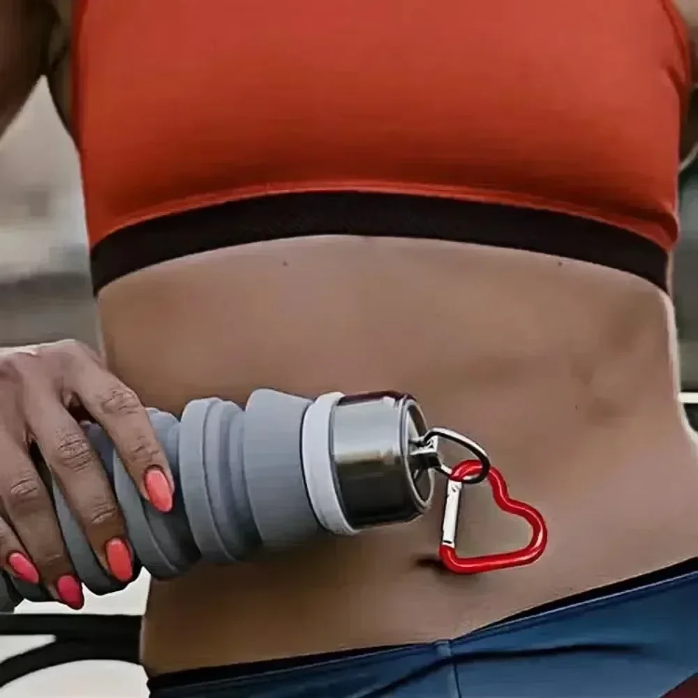 하트 모양의 금속 Carabiner 키 체인 Carabiner 야외 등산 캠핑 키 링 버클 멀티 여행 키트 후크 교수형 열쇠 고리