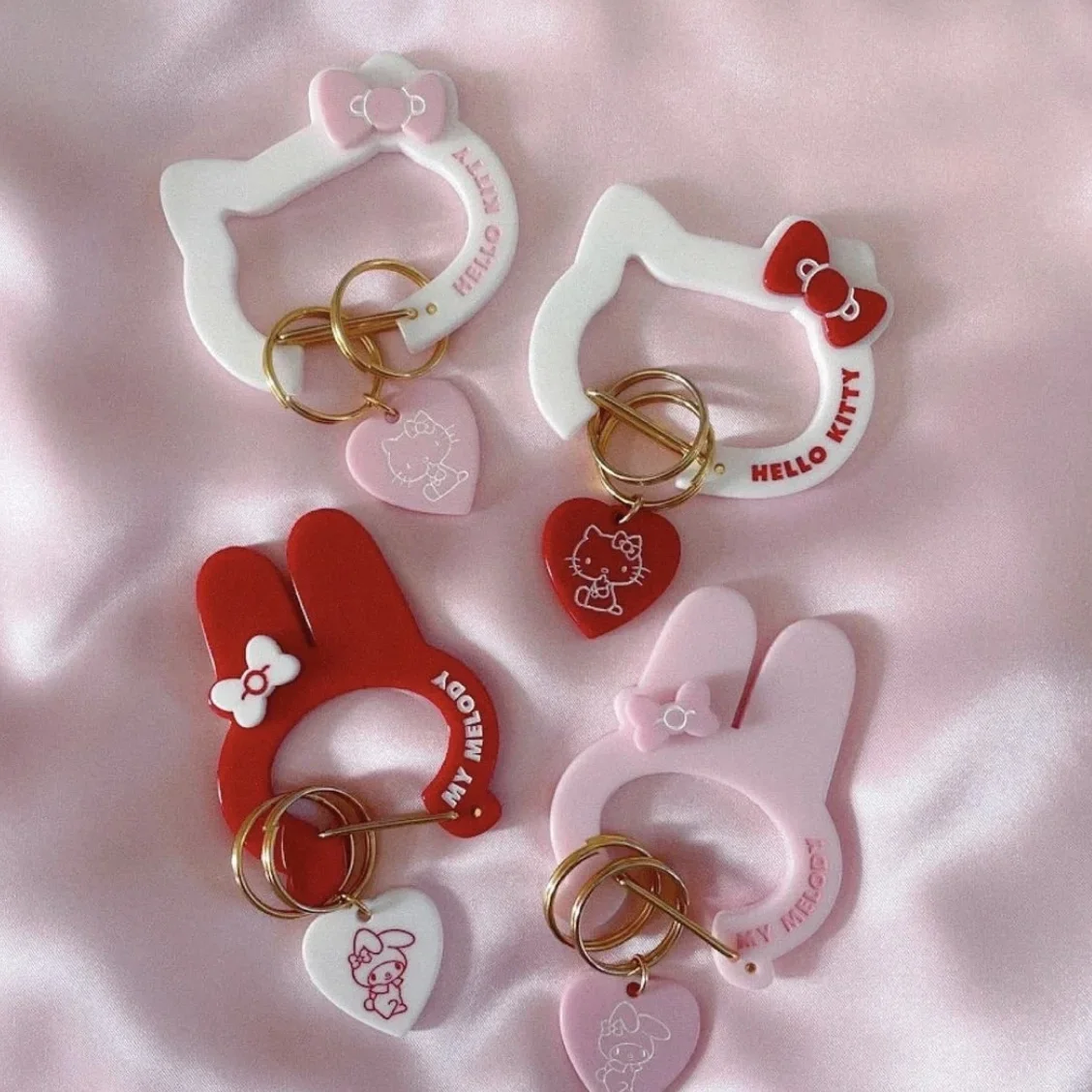 헬로 키티 멜로디 열쇠 고리 새로운 애니메이션 자동차 열쇠 고리 어린이 배낭 펜던트 여성 가방 패션 장식 선물 뜨거운 판매