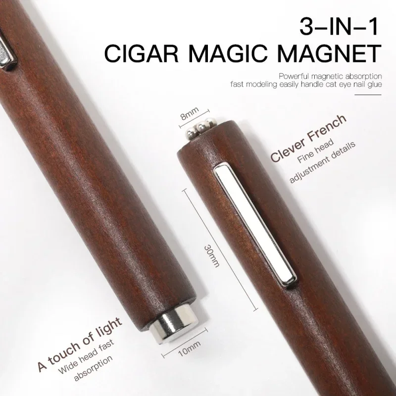 고양이 눈 젤 폴란드어 네일 자석 도구에 대한 강력한 자기 스틱 3-IN-1 자석 펜 손톱 아트 디자인 반짝이 효과 매니큐어 도구
