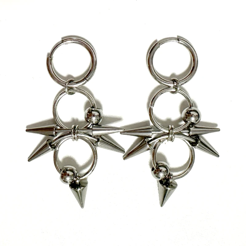 고스 쥬얼리 리벳 타이거 네일 귀걸이 그런지 락 액세서리 펑크 체인 귀걸이 여성 펑크 매력 패션 귀걸이 미적