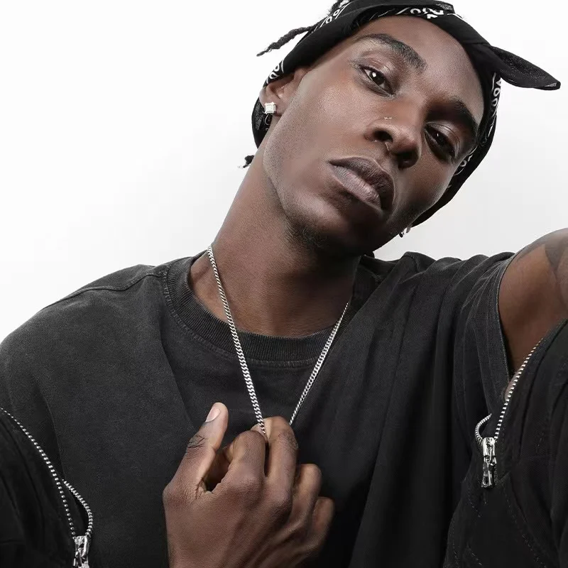 힙합 쿠바 체인 목걸이 락 스테인레스 스틸 기본 체인 남자 목걸이 여성을위한 간단한 목걸이 패션 파티 쥬얼리