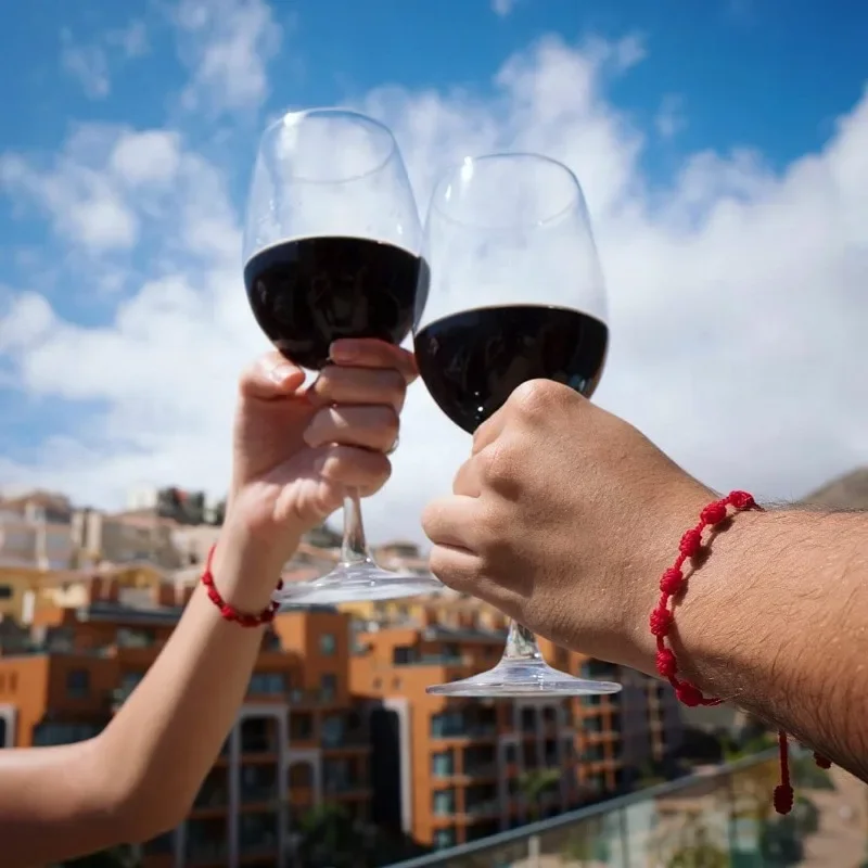 행운의 7 매듭을위한 레드 스트링 팔찌 커플 Friends 부적 쥬얼리 액세서리를위한 조정 가능한 수제 DIY 로프 Bangles