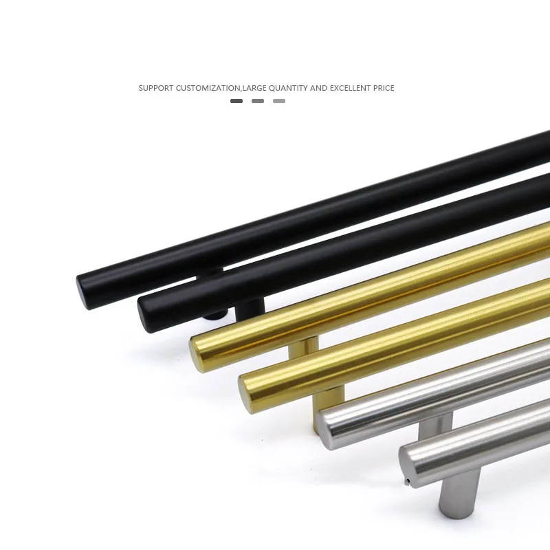 블랙 골드 찬장 손잡이 닦았 스테인레스 스틸 주방 캐비닛 도어 손잡이 가구 서랍 당겨 하드웨어 당겨 바 핸들