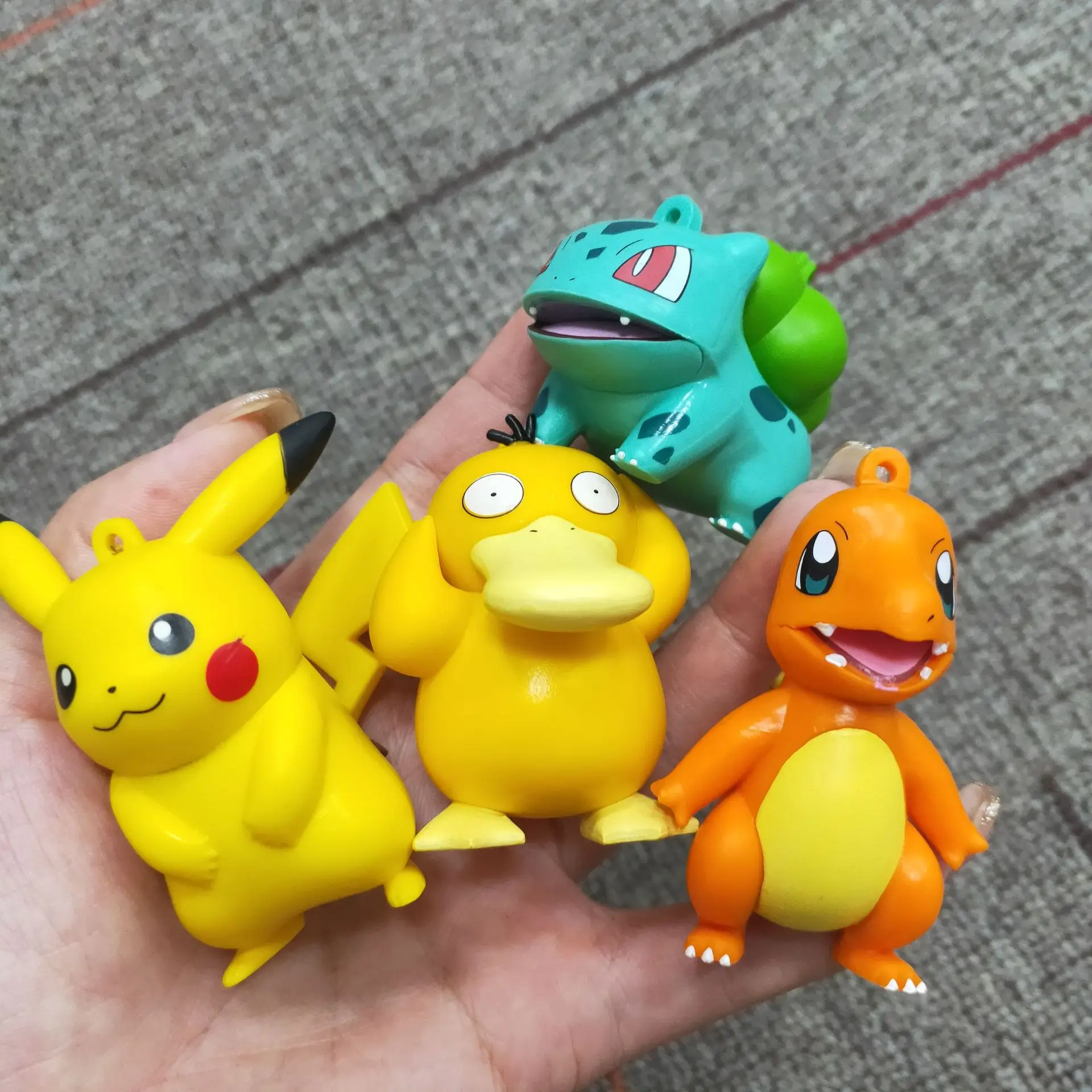 포켓몬 애니메이션 액션 피규어 피카추 장난감 모델 Charmander Psyduck Squirtle Jigglypuff Bulbasaur Kawaii 수집 인형 어린이 선물