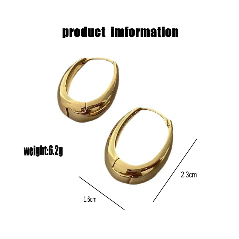 Uworld 저자 극성 세련된 빈티지 라운드 스터드 귀걸이 여성을위한 프리미엄 18k 골드 도금 스테인레스 스틸 파티 сережки женск