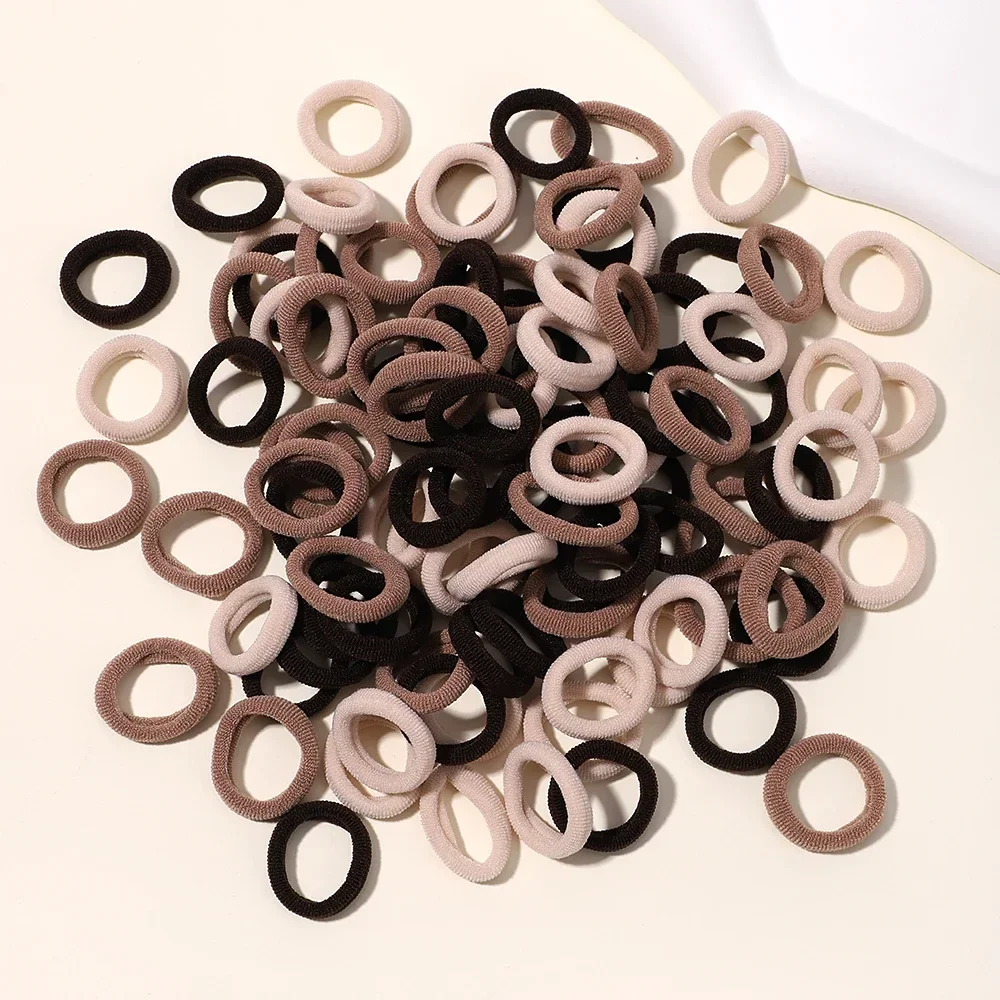 LOVEKIKI 50Pcs 탄성 헤어 밴드 여자 헤어 액세서리 미니 다채로운 나일론 머리띠 키즈 포니 테일 홀더 Scrunchie 장식품