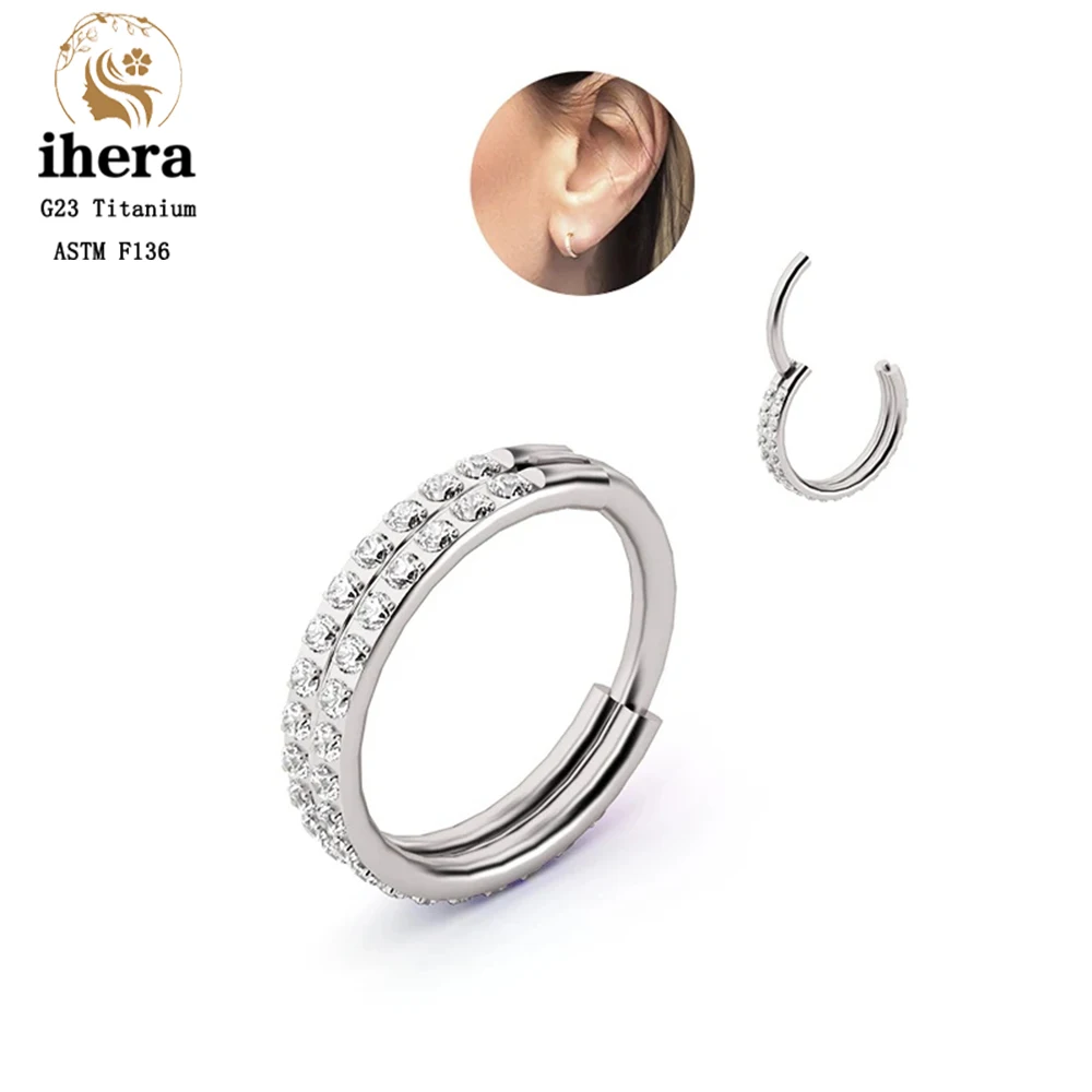 G23 티타늄 코 링 리모콘 귀 연골 Tragus Helix Daith 라운드 귀걸이 고리 CZ 16G 힌지 세그먼트 바디 피어싱 쥬얼리