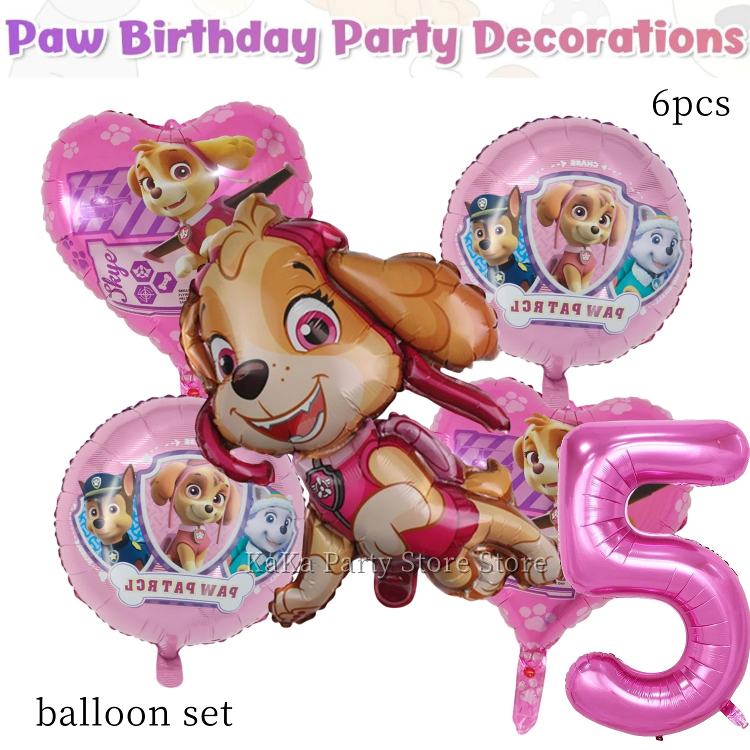 Paw Patrol 생일 파티 장식 개 스카이 일회용 식기 식탁보 컵 플레이트 베이비 샤워 어린이 선물 소녀 소년 파티 용품
