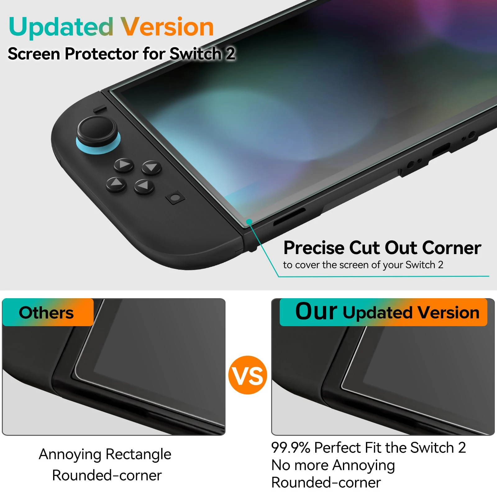 스위치 Nintendo 2 모델 2025 용 화면 보호기 강화 유리, 투명 HD 투명 스크래치 방지 화면 보호기 액세서리