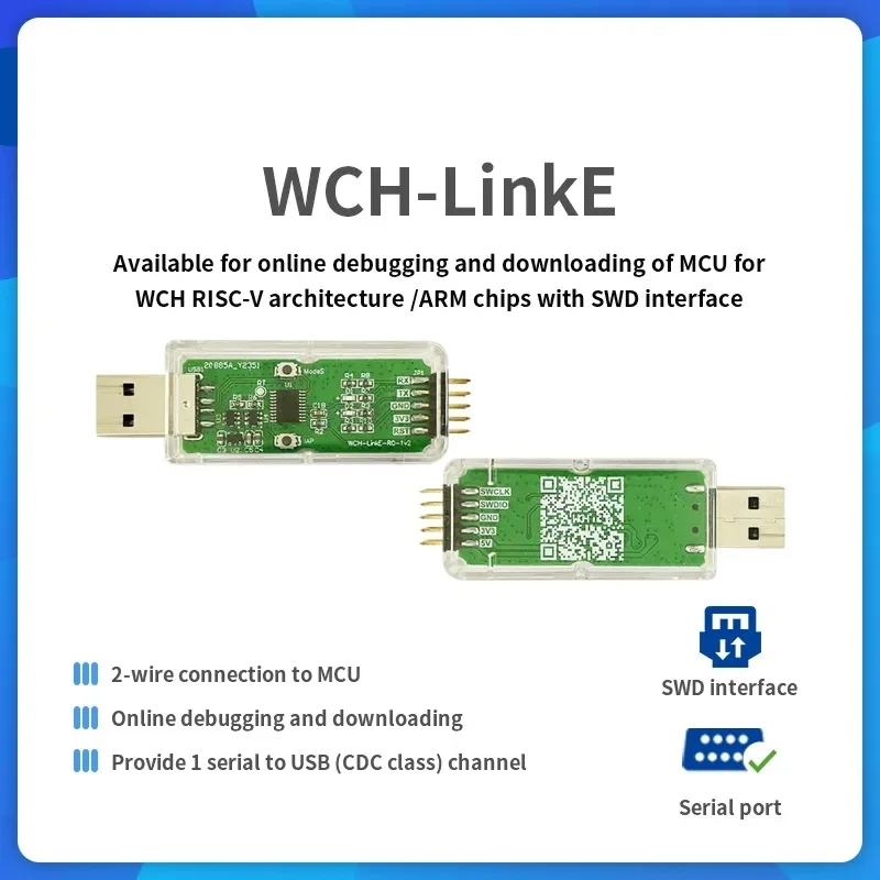 WCH LinkE 온라인 다운로드 디버거 지원 WCH RISC-V 아키텍처 MCU/SWD 인터페이스 ARM 칩 1 직렬 포트-USB 채널