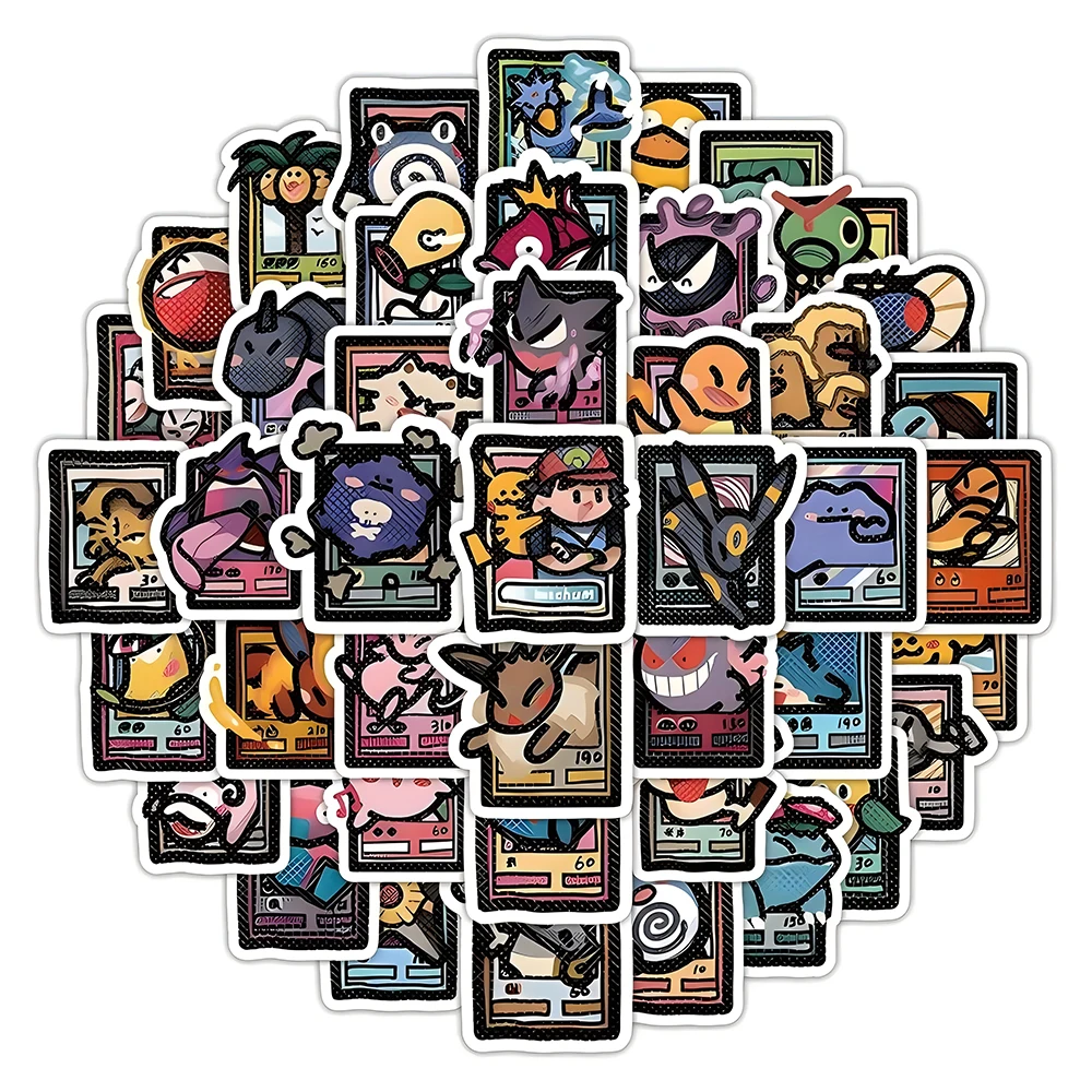 10/30/50/103pcs 픽셀 스타일 애니메이션 포켓몬 스티커 피카추 만화 데칼 DIY 가방 편지지 어린이를위한 방수 스티커