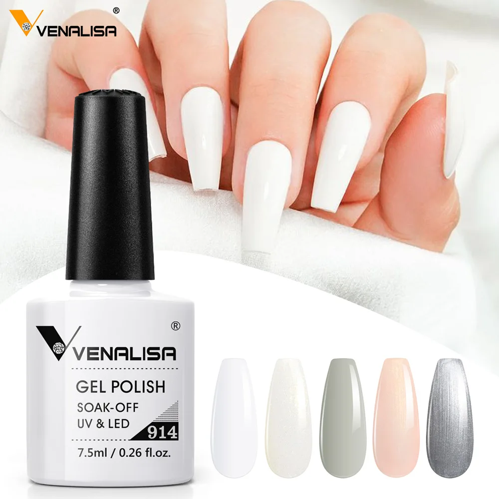 2pcs * 7.5ml Venalisa 누드 컬러 젤베이스 Nowipe 탑 코트 UV LED 젤 매니큐어 화장품 네일 아트 매니큐어 네일 광택제