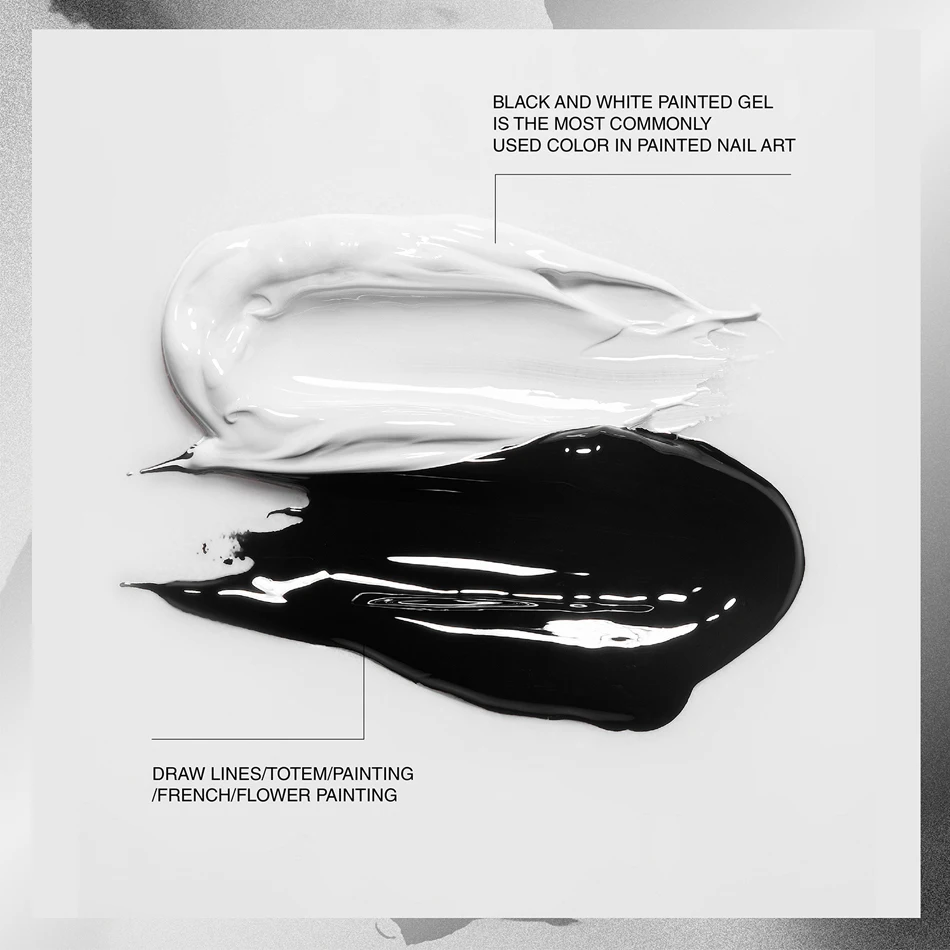 CHUNSHU 5ML 블랙 화이트 네일 페인팅 젤 반고체 UV LED 4 in 1 네일 아트 드로잉 젤 전문 스탬핑 젤 오래 지속되는