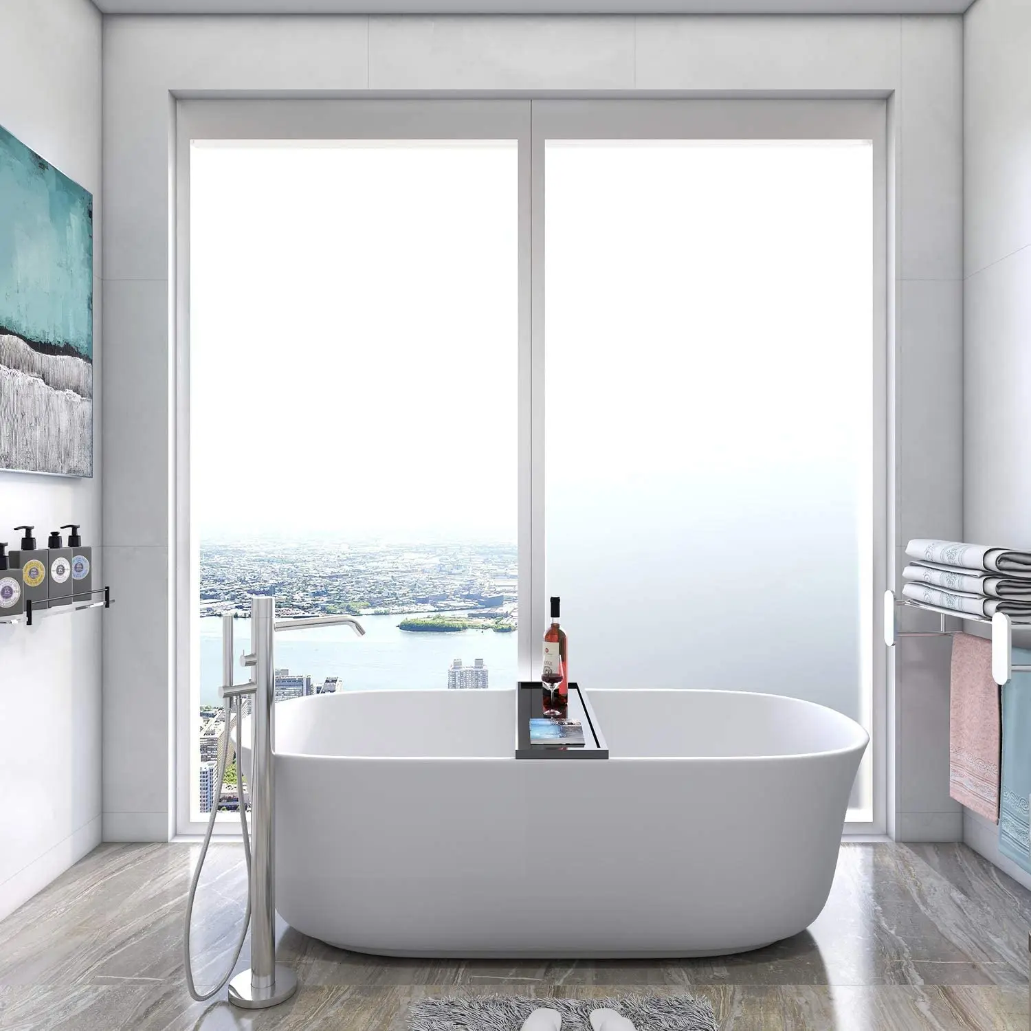 순수 서리로 덥은 창 필름 개인 정보 보호 태양 차단 자체 접착 창 커버 욕실 사무실을위한 불투명 비닐 매트 유리 필름