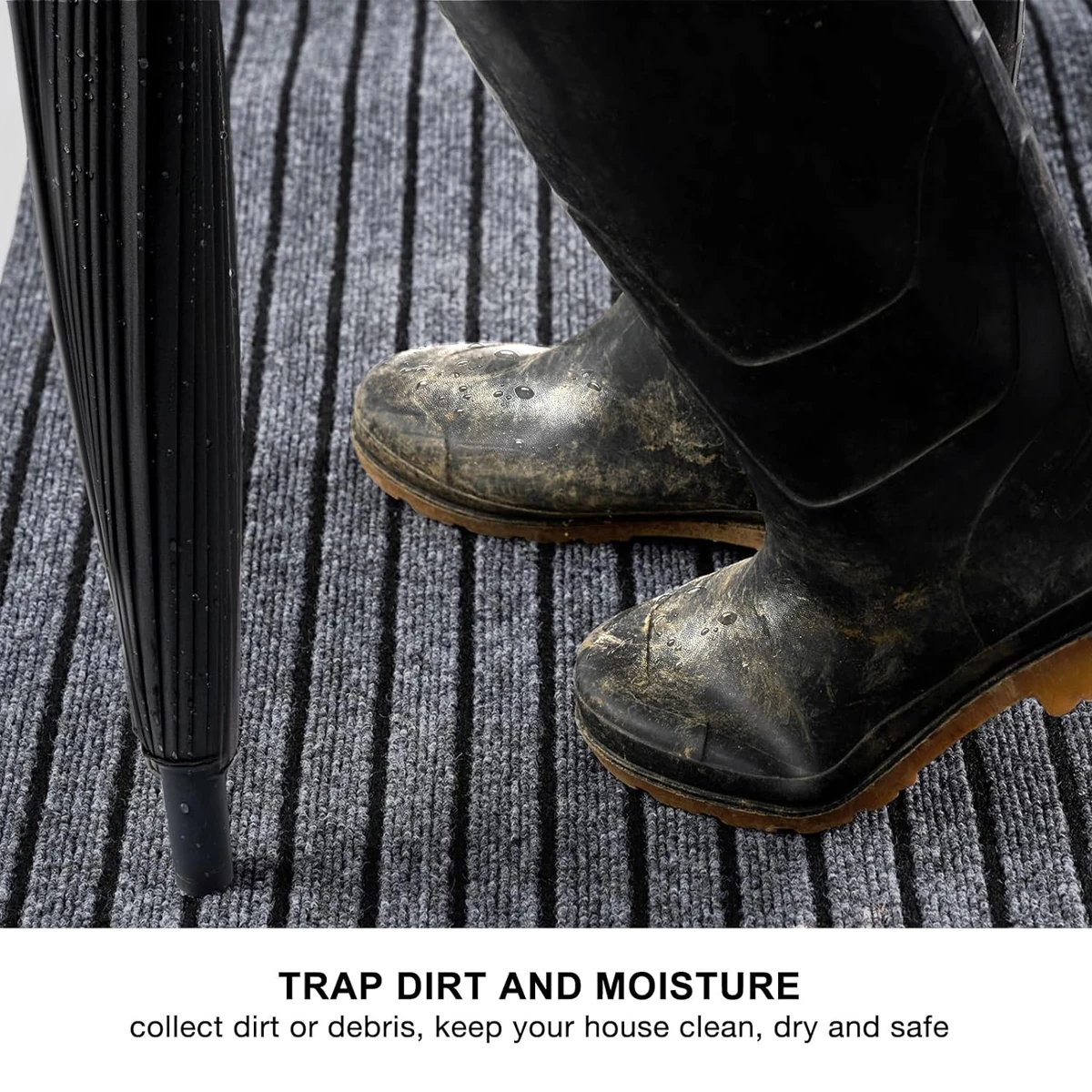 세탁 가능한 미끄럼 방지 카펫, 단색 줄무늬 주방 도어 매트 바닥 매트, 욕실, 복도, 입구에 적합,