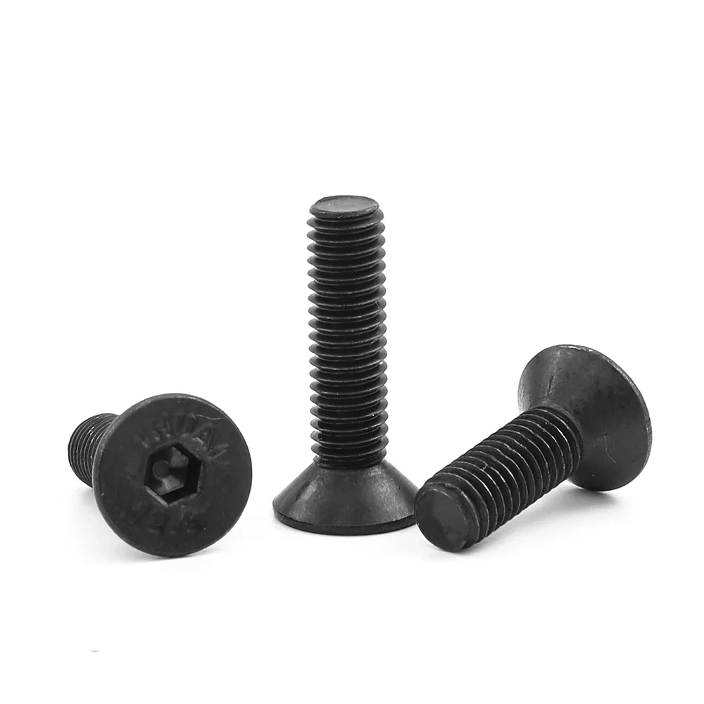 JUIDINTO 2-50pcs 플랫 헤드 알렌 나사 M2 M2.5 M3 M4 M5 M6 M8 12.9 가구용 탄소강 육각 소켓 플랫 헤드 나사 볼트