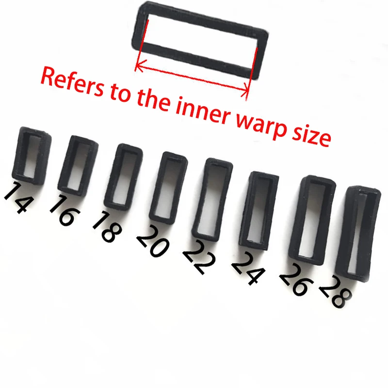 2Pcs 5Pcs 블랙 시계 밴드 12 14 16 18 20 22 24 26 28mm 스트랩 루프 링 실리콘 고무 시계 밴드 액세서리 홀더 로커