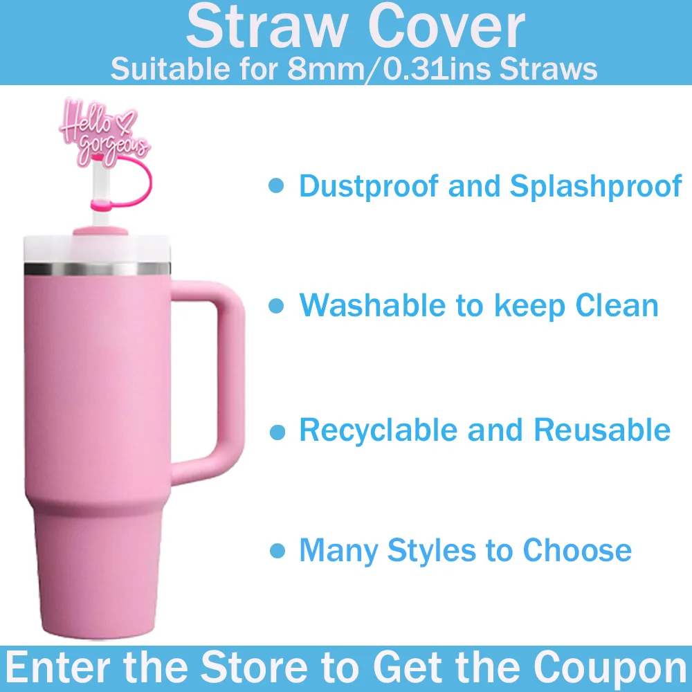 30 & 40Oz 마시는 컵 액세서리, 방진 밀짚 토퍼 Drinkware 플러그, 실리콘 밀짚 모자 재사용 가능한 5PCS 8mm 밀짚 커버 캡