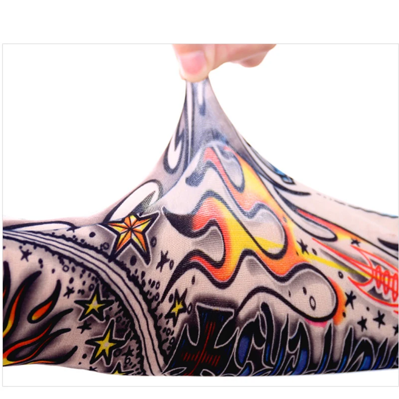 남성 여성을위한 6 PCS 문신 슬리브 Anti-Sunburn 슬리브 탄성 야외 나이트 클럽 사이클링 팔 커버 파티 사이클링 문신 슬리브