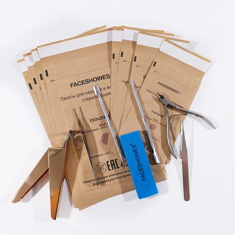 100Pcs 매니큐어 크래프트 가방 네일 아트 살균기 손톱 깨끗한 살균 가방 일회용 매니큐어 용품 UV 소독 도구