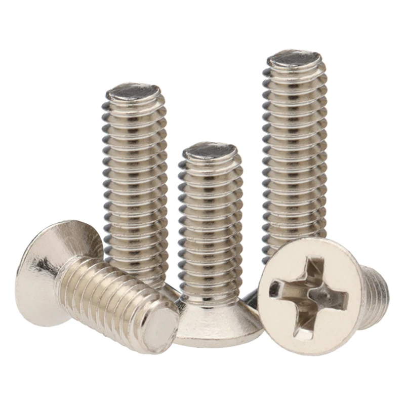 DELL SAMSUNG IBM HP TOSHIBA용 니켈 도금 전자 수리 나사, M1.2 M1.6 M1.7 M2 M2.5 M3 M4 KM, 로트당 100 개