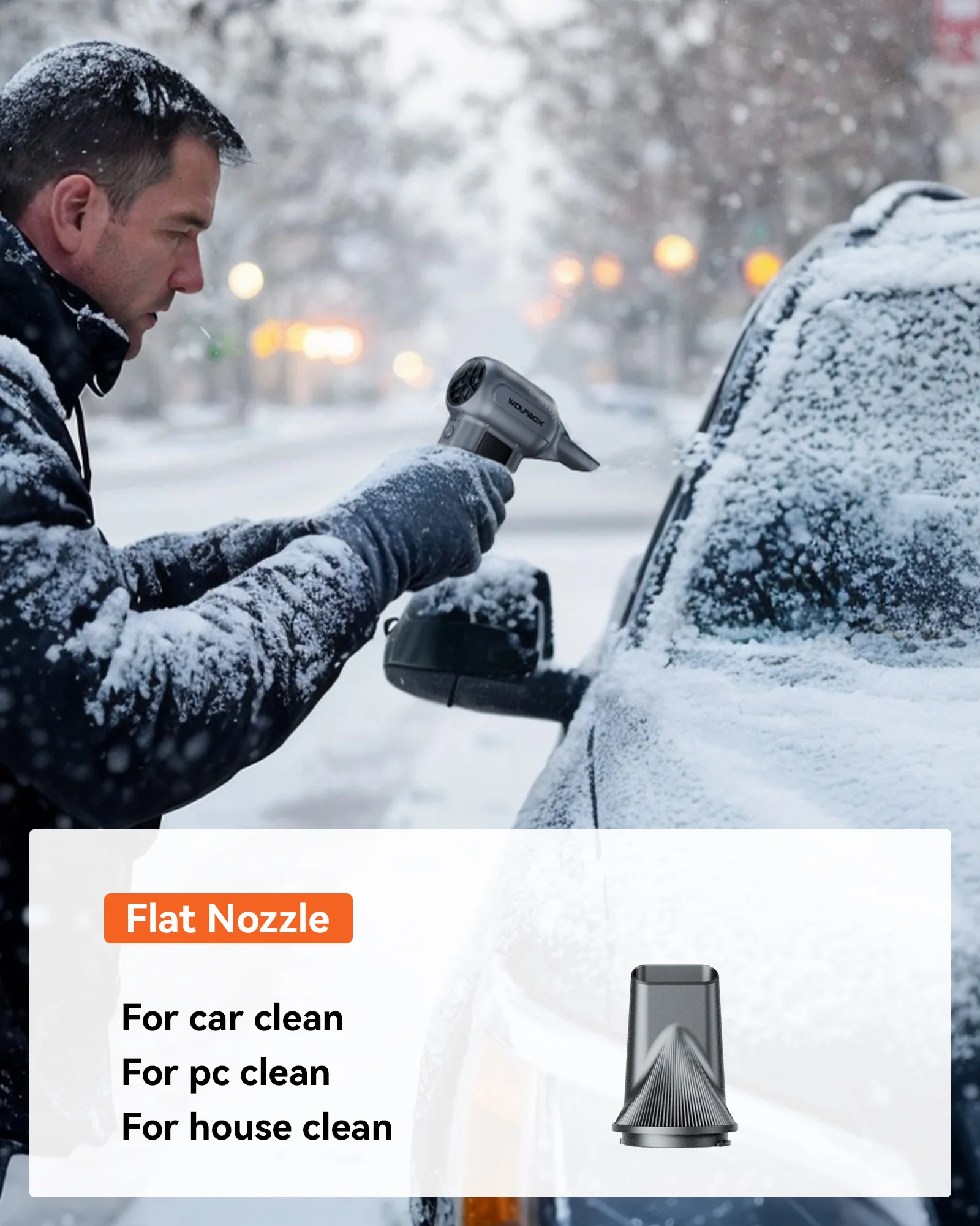 WOLFBOX MF100 전기 공기 먼지떨이 공기 송풍기- 150000 RPM 슈퍼 파워, 차량/PC/가정/실외용 충전식 3단 브러시리스 모터