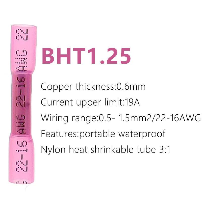 열 수축 버트 와이어 커넥터, 방수 절연 자동차 와이어 케이블 크림프 터미널, AWG 26-10 0.3-6.0 mm2