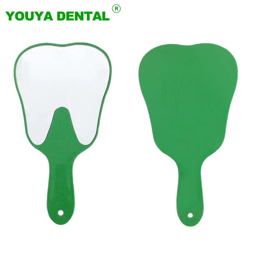 1PC 치과 입 거울 치아 모양의 거울 휴대용 깨지지 않는 플라스틱 메이크업 거울 치과 액세서리 치과 의사 선물