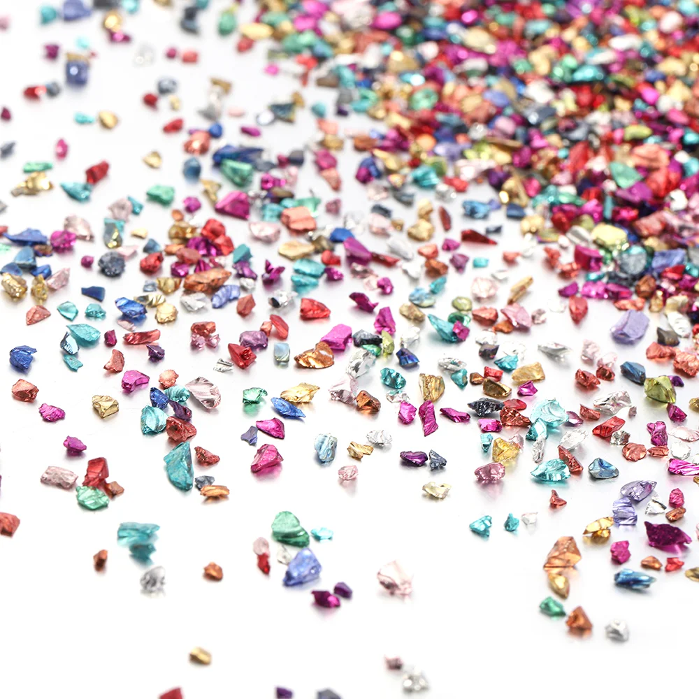 30 그램/상자 짓 눌린 유리 돌 수지 DIY 에폭시 수지 금형 공예 네일 아트 장식 재료에 대 한 불규칙 한 깨진 돌을 작성