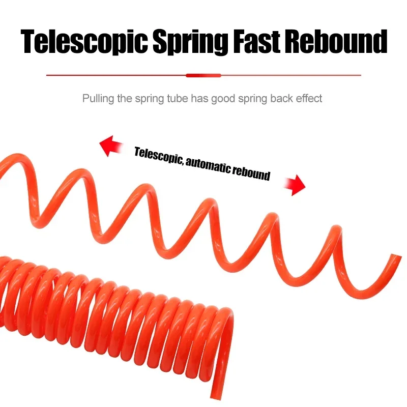 3/6/9/12/15M PU 공기 압축기 호스 튜브 커넥터가있는 유연한 공기 도구 공압 폴리 우레탄 스프링 나선형 파이프 (조인트 포함)