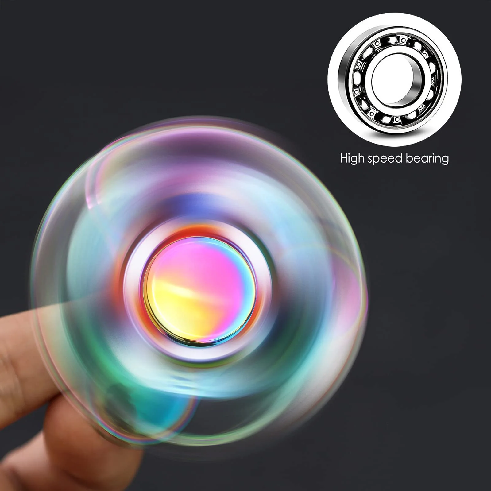 스테인레스 스틸 피젯 스피너 3분 추가 - EDC, ADHD, 불안을 위한 고속 정밀 금속 핸드 스피너