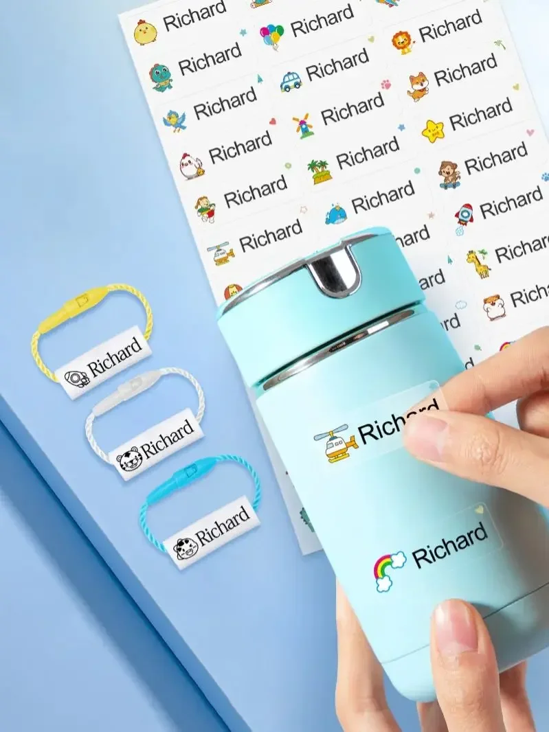 사용자 정의 이름 태그 스티커 어린이를위한 방수 맞춤 라벨 병 학교 사무실 문구 다양한 모양과 색상