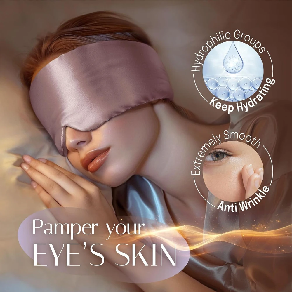 100% 멀 베리 실크 슬리핑 마스크 아이 패치 블로킹 라이트 아이 마스크 소프트 패딩 여행 수면 보조 수면 패치 Slaapmasker