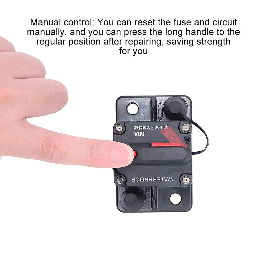 30A 40A 50A 60A 70A 80A 100A 120A 150A 200A 250A 300A 앰프 회로 차단기 퓨즈 리셋 12-48V DC 자동차 보트 자동차 방수