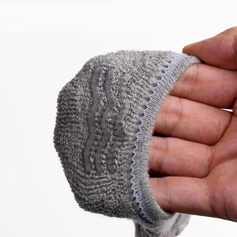 5 짝/몫 남자 패션 수건 바닥 보트 양말 코튼 스포츠 땀 호흡 실리콘 미끄럼 방지 보이지 않는 양말 플러스 사이즈 41-45