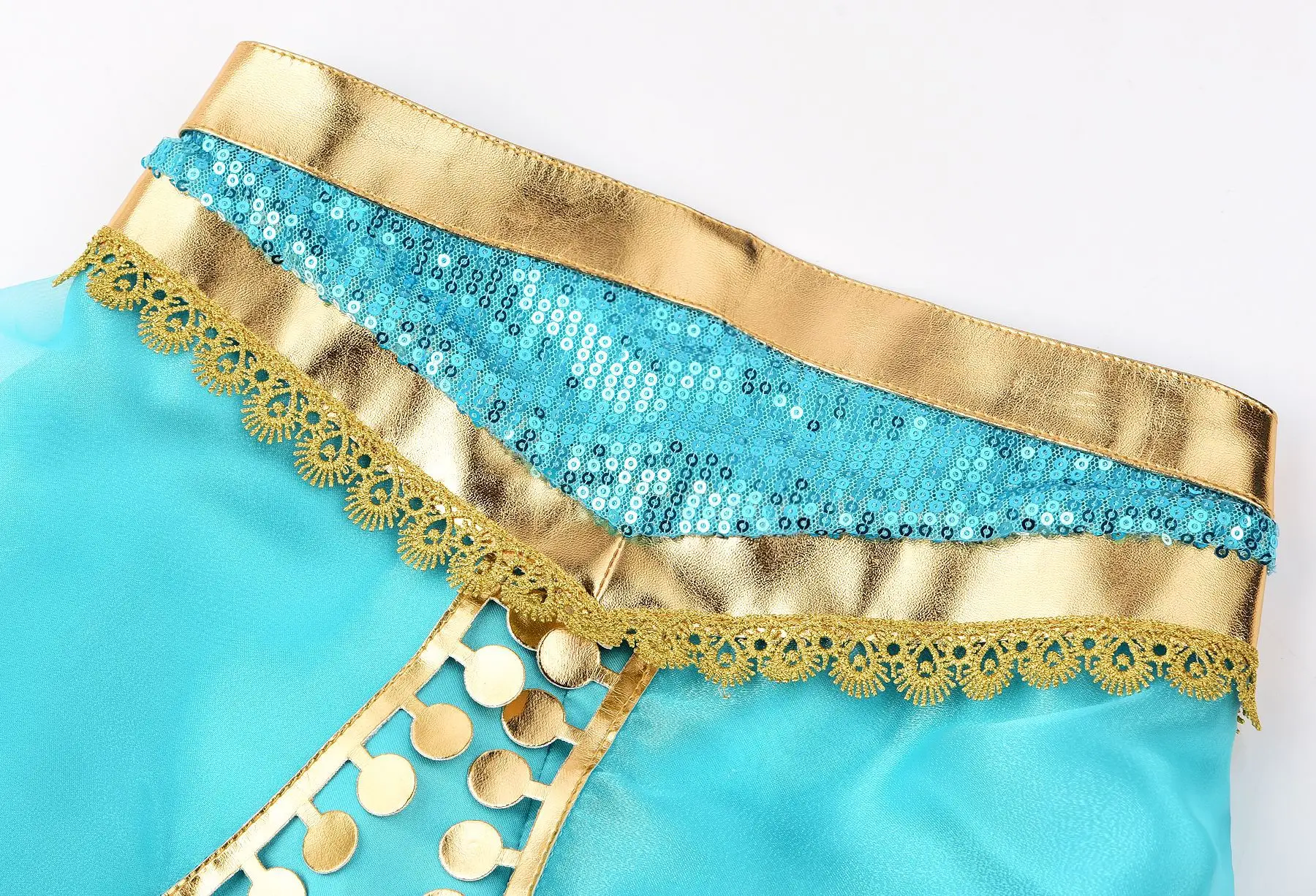 아라비안 스타일 공주 의상 어린이 디즈니 재스민 코스프레 소녀 매직 램프 스토리 역할 놀이 성능 의류 할로윈 드레스